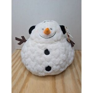 Ganz Round Snowman Plush Christmas Stuffed Animal Carrot Nose Winter Holiday
